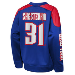 Igor Shesterkin New York Rangers Outerstuff Youth Best Defense Name & Number Crewneck Sweatshirt - Blue Sweatshirts