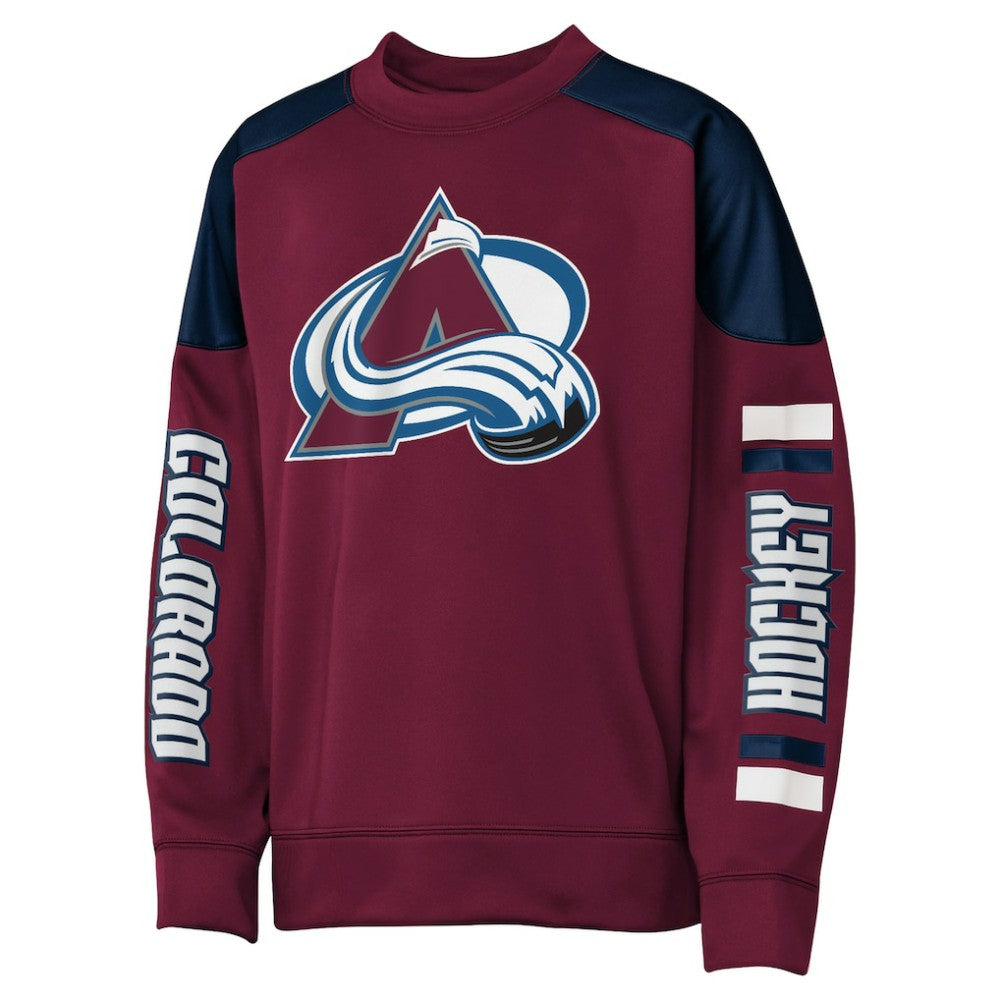 Nathan MacKinnon Colorado Avalanche Outerstuff Youth Best Defense Name & Number Crewneck Sweatshirt - Burgundy Sweatshirts