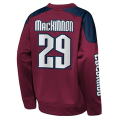 Nathan MacKinnon Colorado Avalanche Outerstuff Youth Best Defense Name & Number Crewneck Sweatshirt - Burgundy Sweatshirts