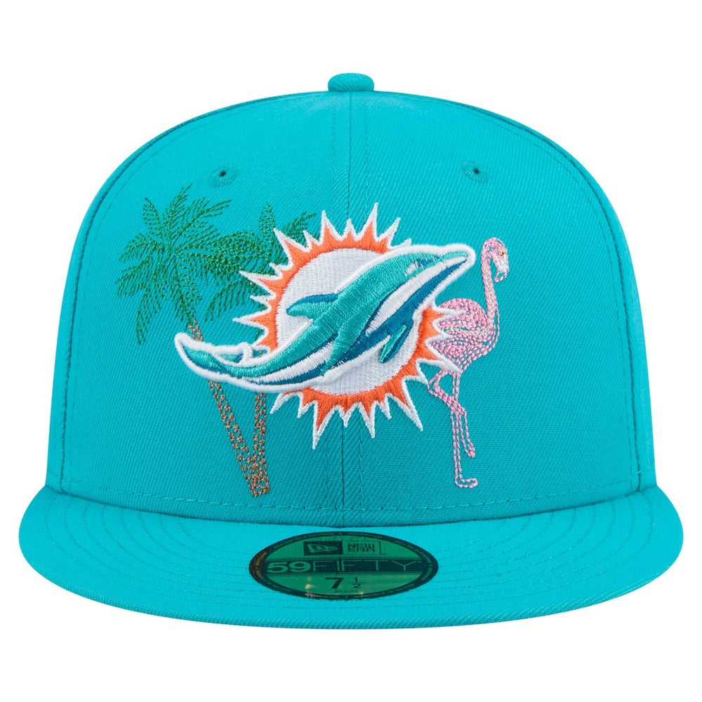 Miami Dolphins New Era State Stitch 59FIFTY Fitted Hat - Aqua discount