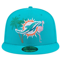 Miami Dolphins New Era State Stitch 59FIFTY Fitted Hat - Aqua discount