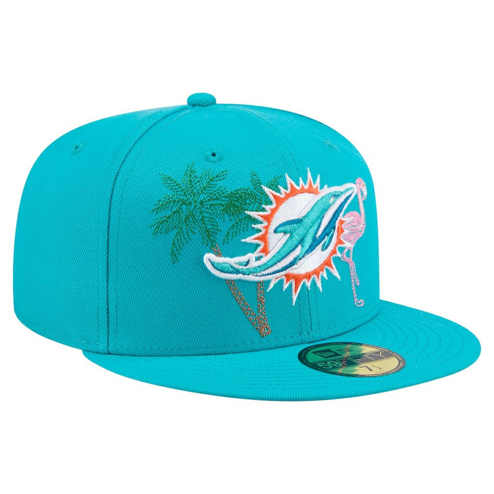 Miami Dolphins New Era State Stitch 59FIFTY Fitted Hat - Aqua discount