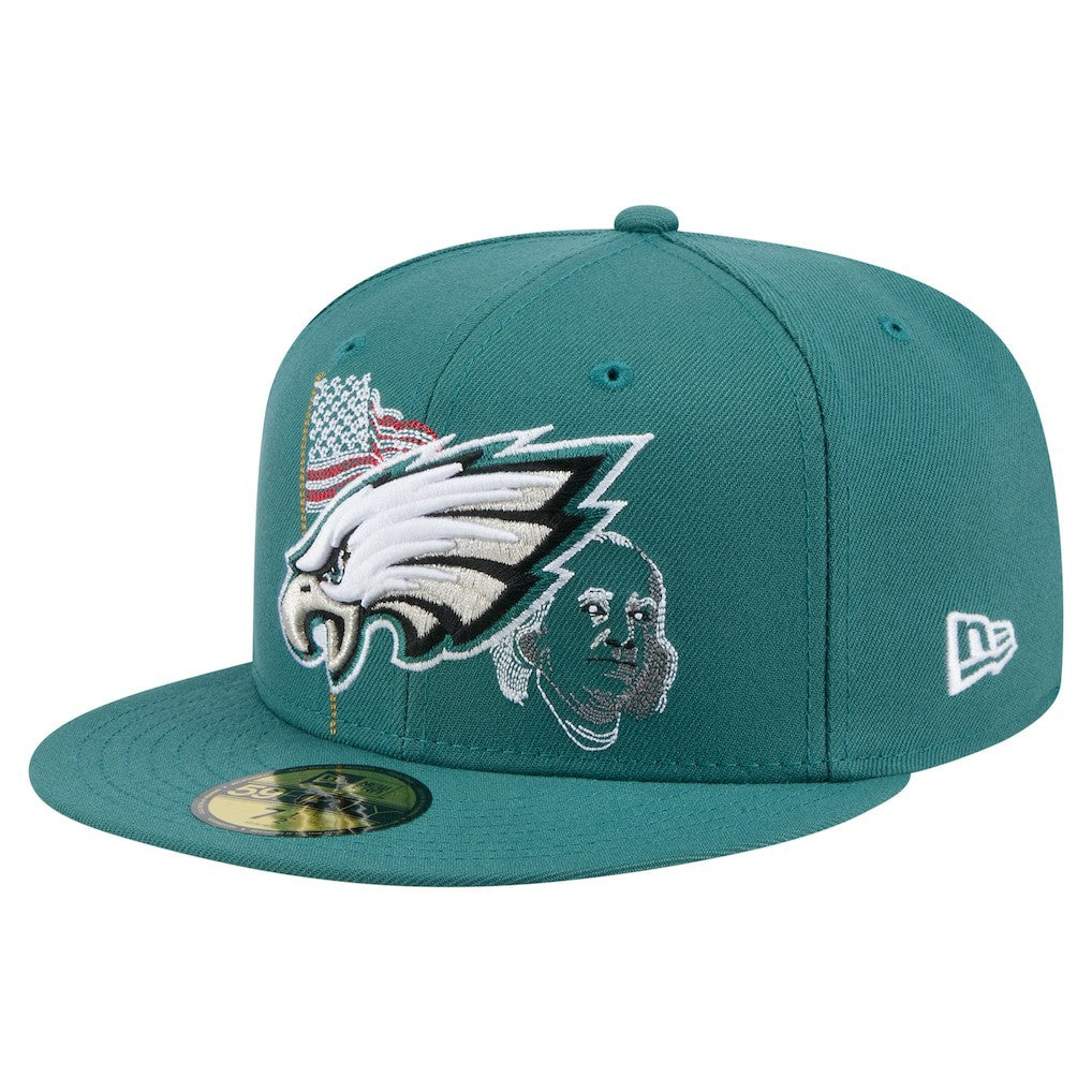 Philadelphia Eagles New Era State Stitch 59FIFTY Fitted Hat - Midnight Green cheap