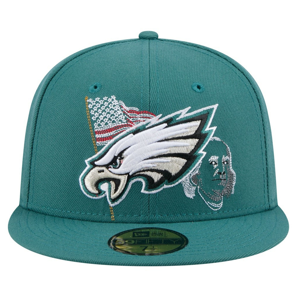 Philadelphia Eagles New Era State Stitch 59FIFTY Fitted Hat - Midnight Green cheap