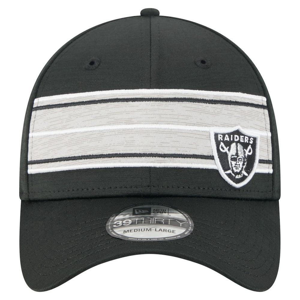 Las Vegas Raiders New Era Stripes 39THIRTY Flex Hat - Black on sale