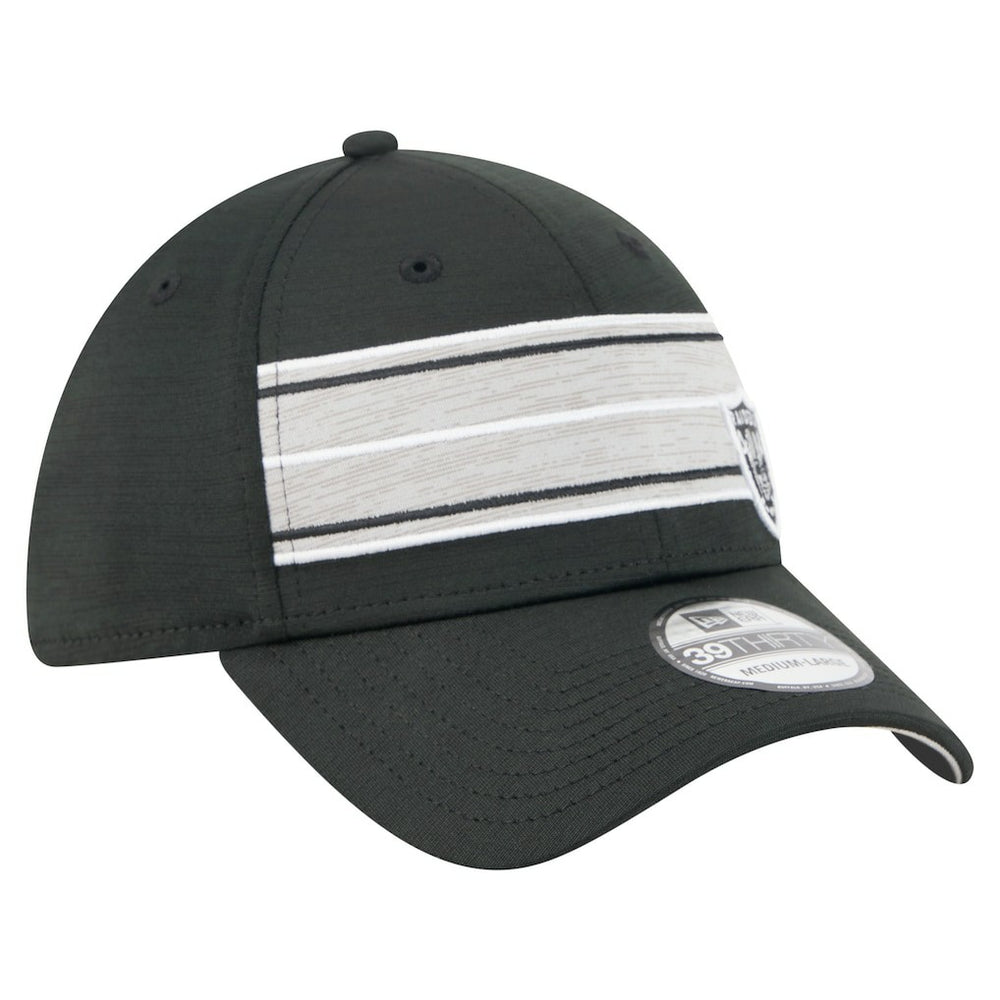 Las Vegas Raiders New Era Stripes 39THIRTY Flex Hat - Black on sale