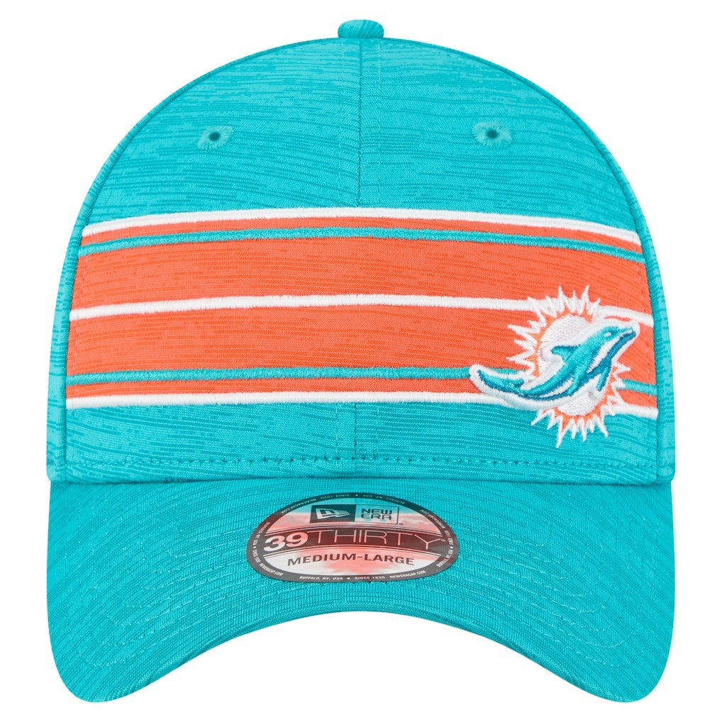 Miami Dolphins New Era Stripes 39THIRTY Flex Hat - Aqua for sale