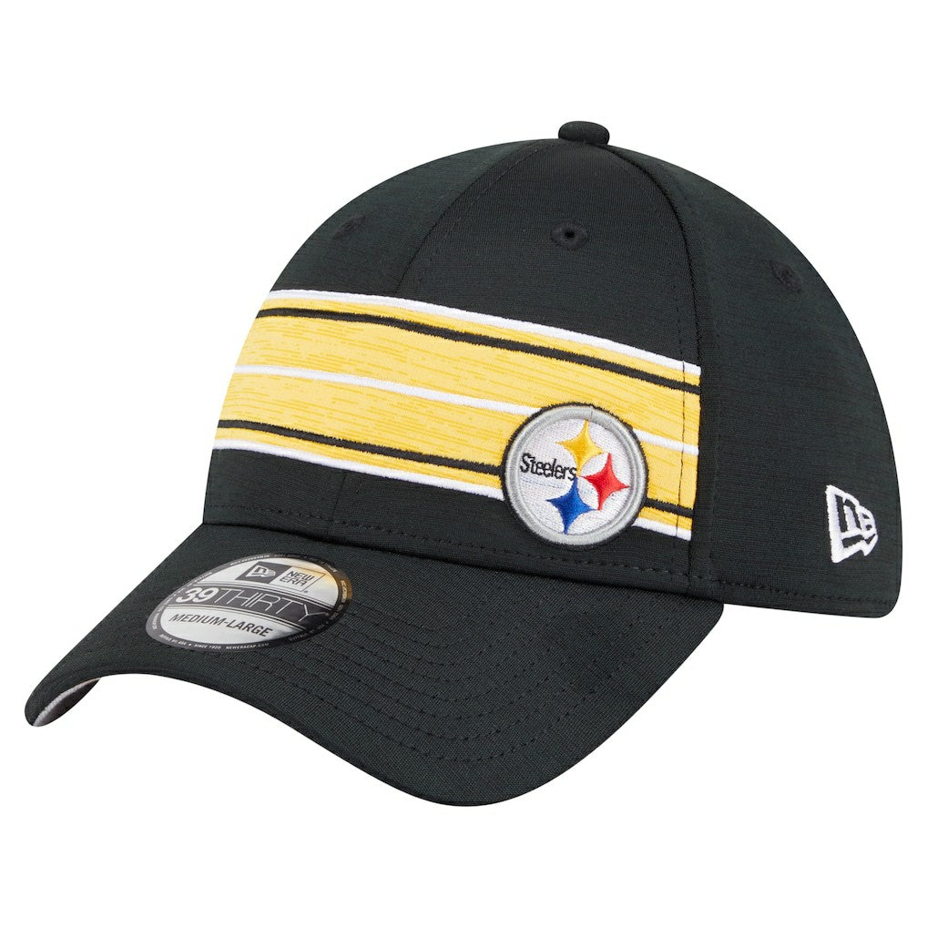 Pittsburgh Steelers New Era Stripes 39THIRTY Flex Hat - Black online