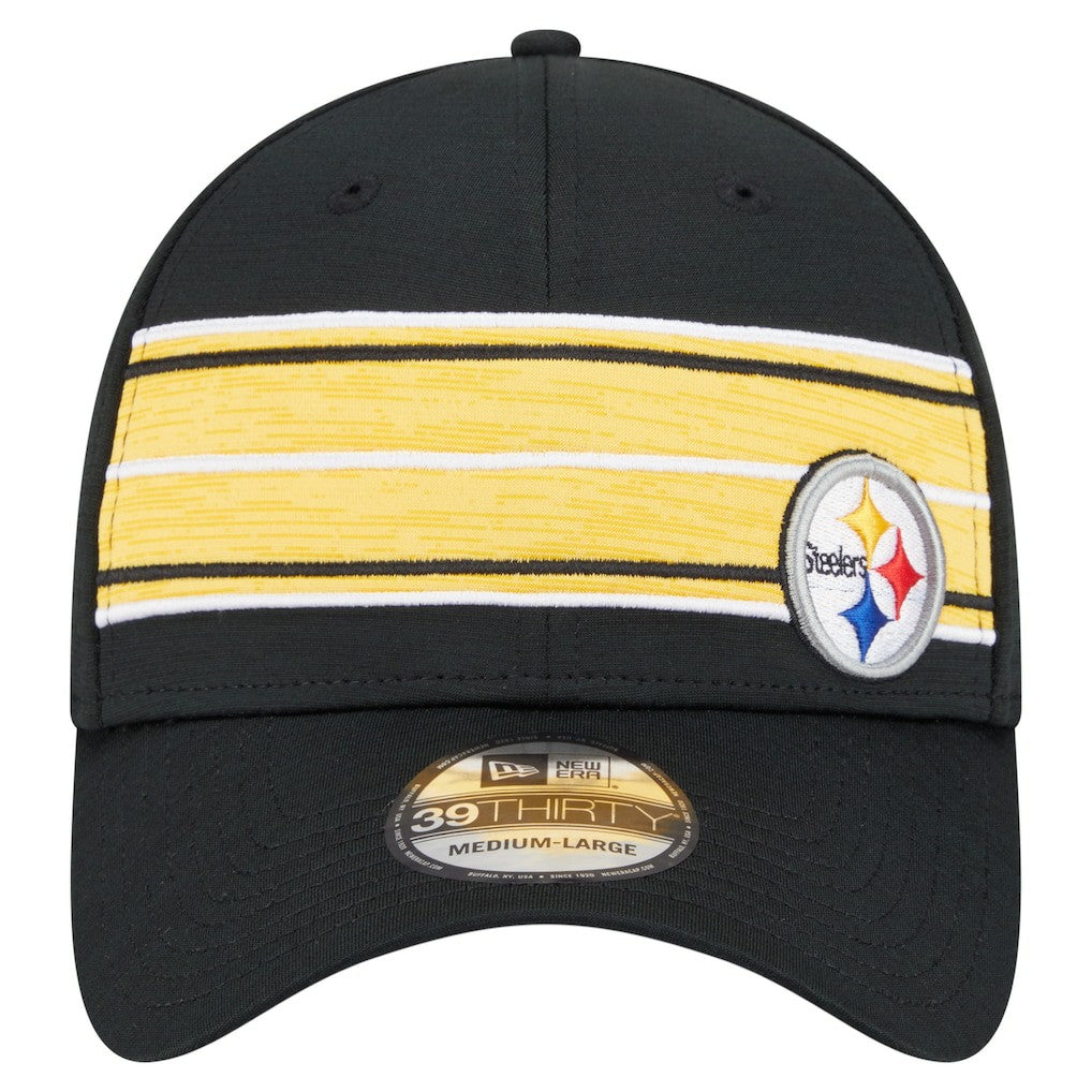 Pittsburgh Steelers New Era Stripes 39THIRTY Flex Hat - Black online
