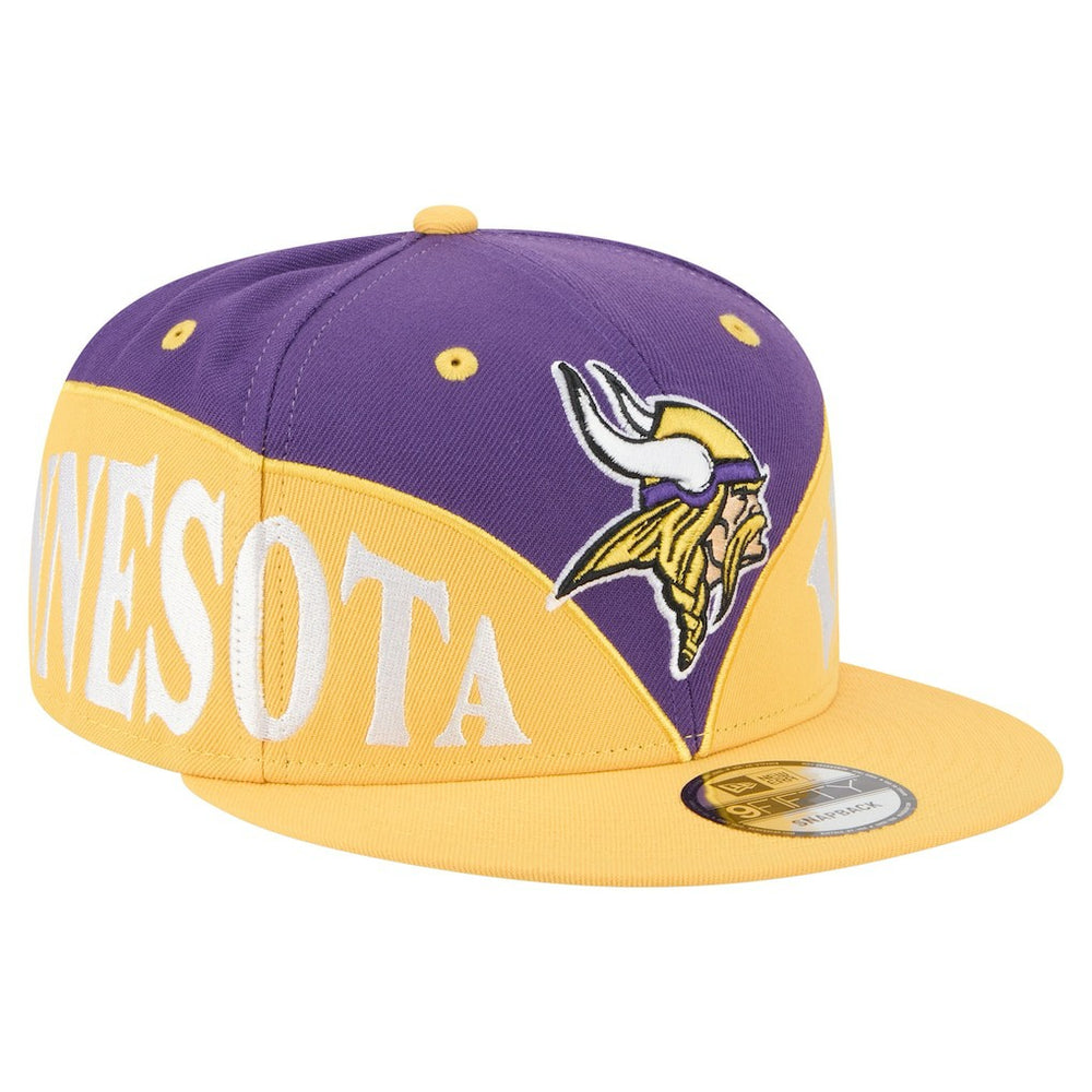 Minnesota Vikings New Era Split 9FIFTY Snapback Hat - Purple/Gold cheap