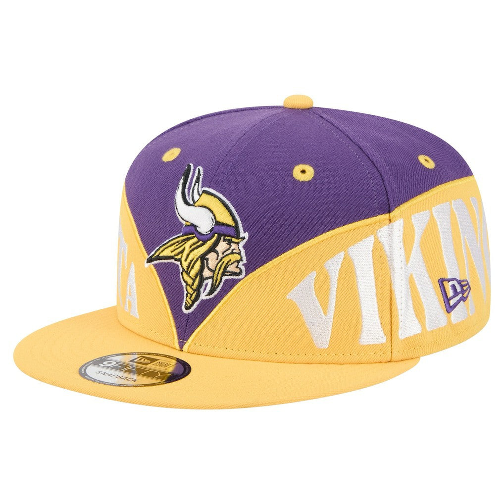 Minnesota Vikings New Era Split 9FIFTY Snapback Hat - Purple/Gold cheap