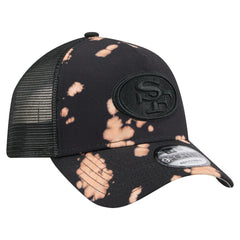 San Francisco 49ers New Era Bleached 9FORTY A-Frame Adjustable Hat - Black cheap