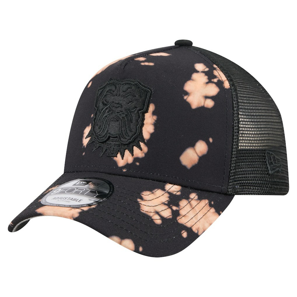 Cleveland Browns New Era Bleached A-Frame 9FORTY Trucker Adjustable Hat - Black on sale