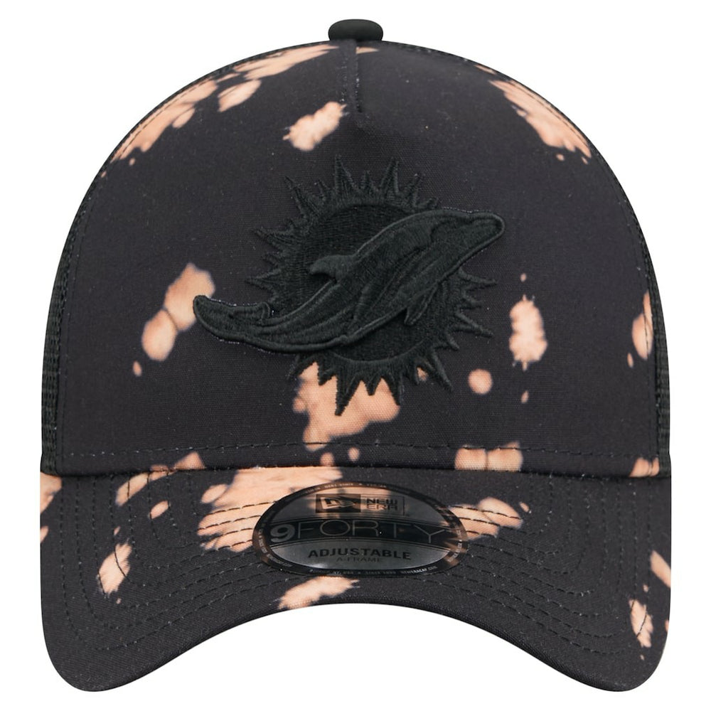 Miami Dolphins New Era Bleached 9FORTY A-Frame Adjustable Hat - Black outlet