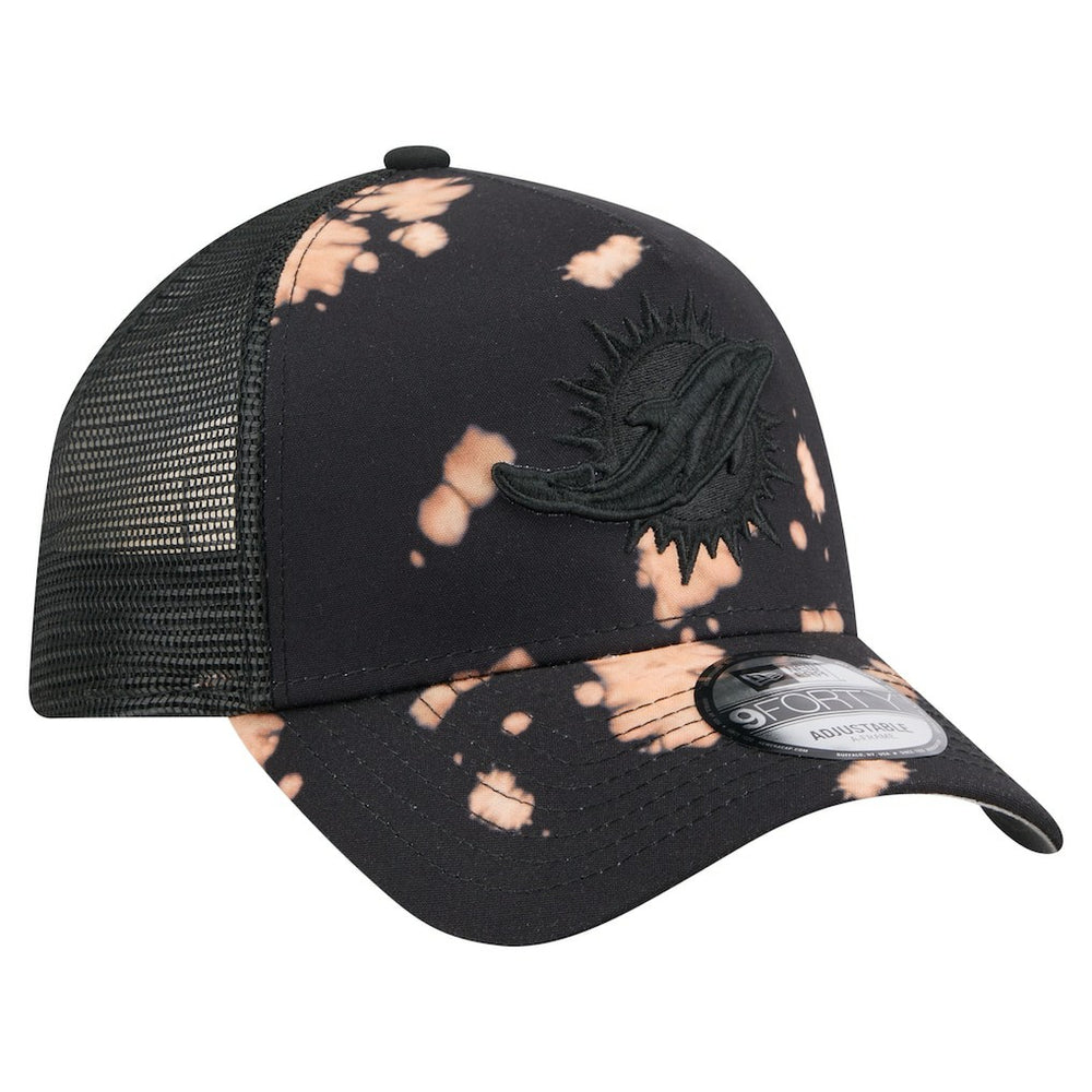 Miami Dolphins New Era Bleached 9FORTY A-Frame Adjustable Hat - Black outlet