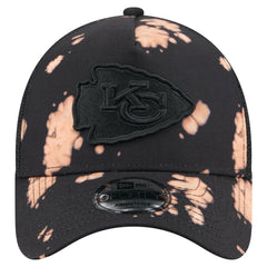 Kansas City Chiefs New Era Bleached 9FORTY A-Frame Adjustable Hat - Black for sale