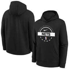 Brooklyn Nets Youth 2025/26 Club Fleece Practice Hoodie - Black on sale
