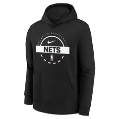 Brooklyn Nets Youth 2025/26 Club Fleece Practice Hoodie - Black on sale