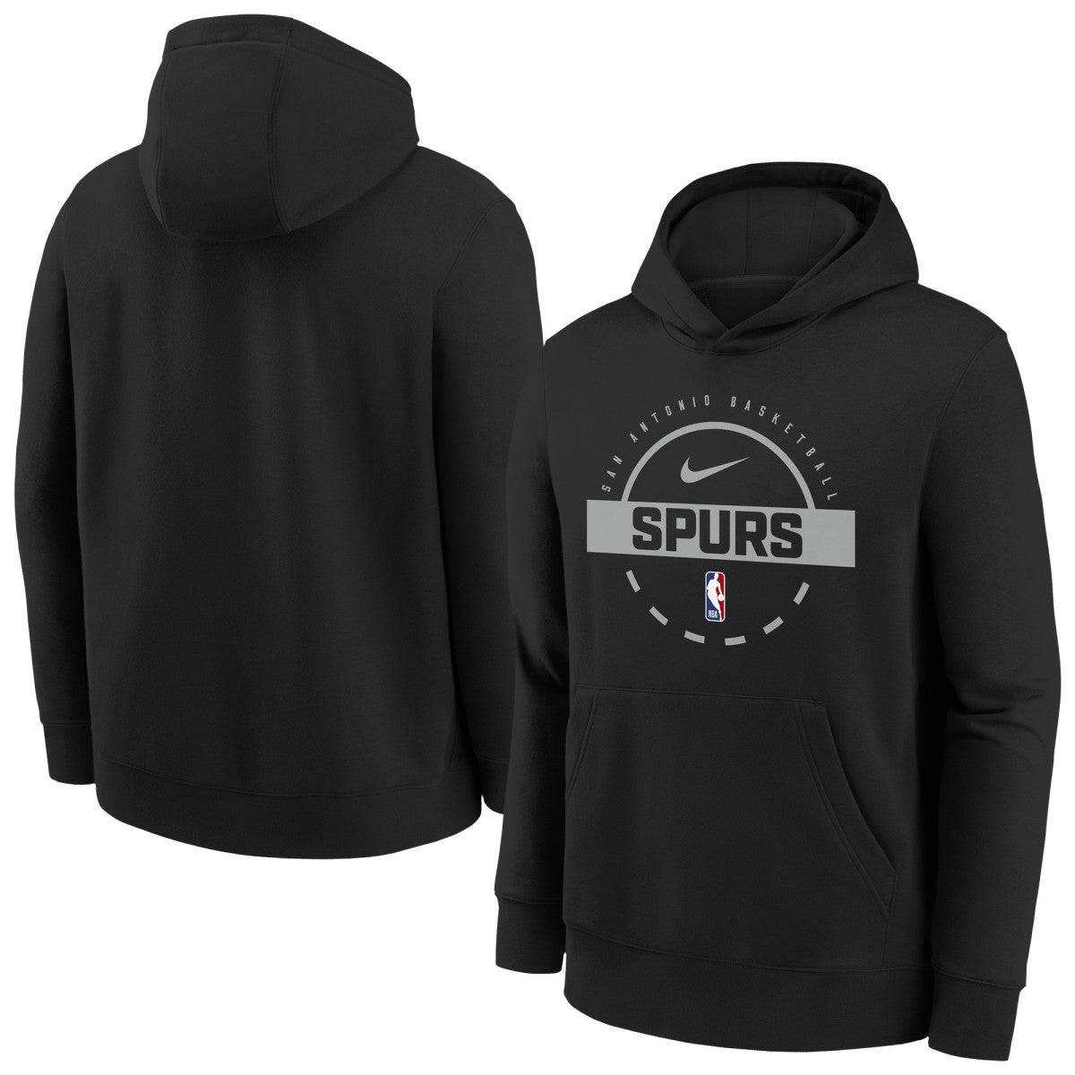 San Antonio Spurs Youth 2025/26 Club Fleece Practice Hoodie - Black discount