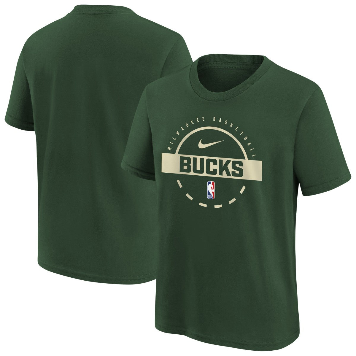 Milwaukee Bucks Youth Practice T-Shirt - Hunter Green shop