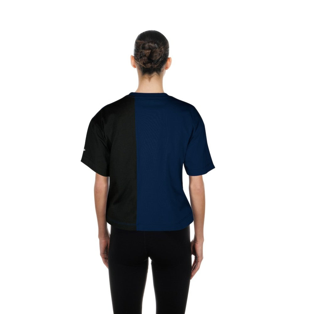 Houston Astros Women's Upcycled Colorblocked Boxy Cropped T-Shirt Navy