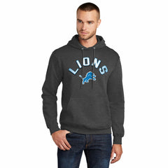 Detroit Lions Starter Arch Over Logo Pullover Hoodie - Charcoal outlet