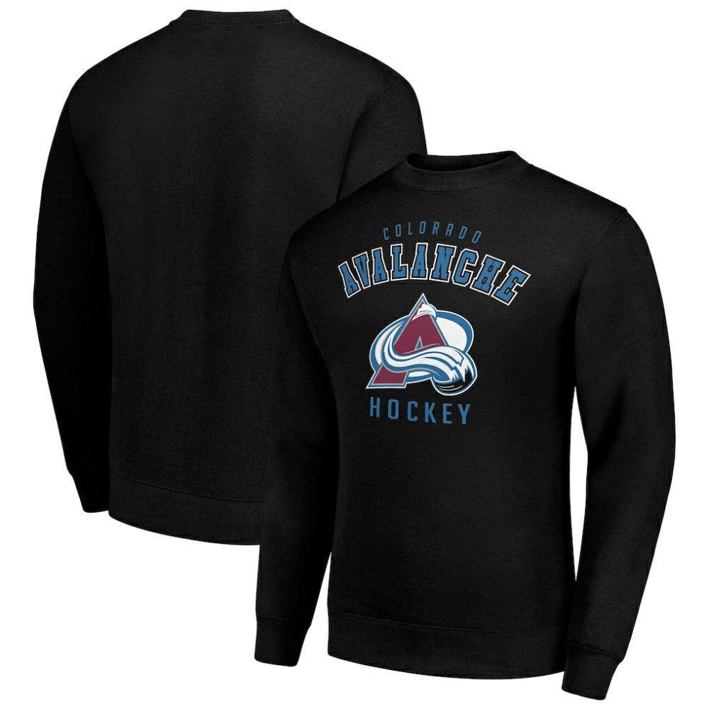 Colorado Avalanche Men's Starter Team Logo Fleece Pullover Sweatshirt - Black Sweatshirts