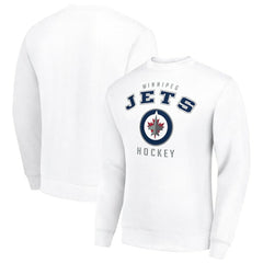 Winnipeg Jets Men's Starter Team Logo Fleece Pullover Sweatshirt - White Sweatshirts