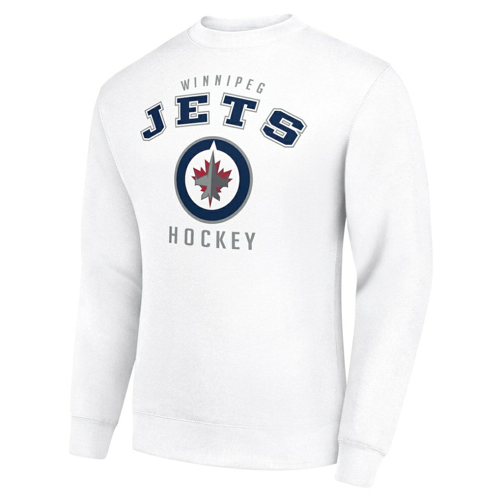 Winnipeg Jets Men's Starter Team Logo Fleece Pullover Sweatshirt - White Sweatshirts