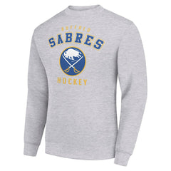 Buffalo Sabres Men's Starter Team Logo Fleece Pullover Sweatshirt - Heather Gray Sweatshirts