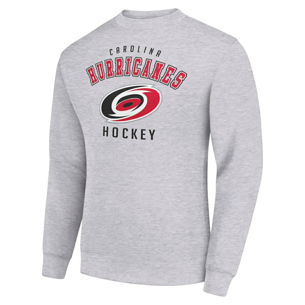 Carolina Hurricanes Men's Starter Team Logo Fleece Pullover Sweatshirt - Heather Gray Sweatshirts