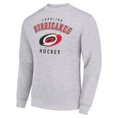 Carolina Hurricanes Men's Starter Team Logo Fleece Pullover Sweatshirt - Heather Gray Sweatshirts