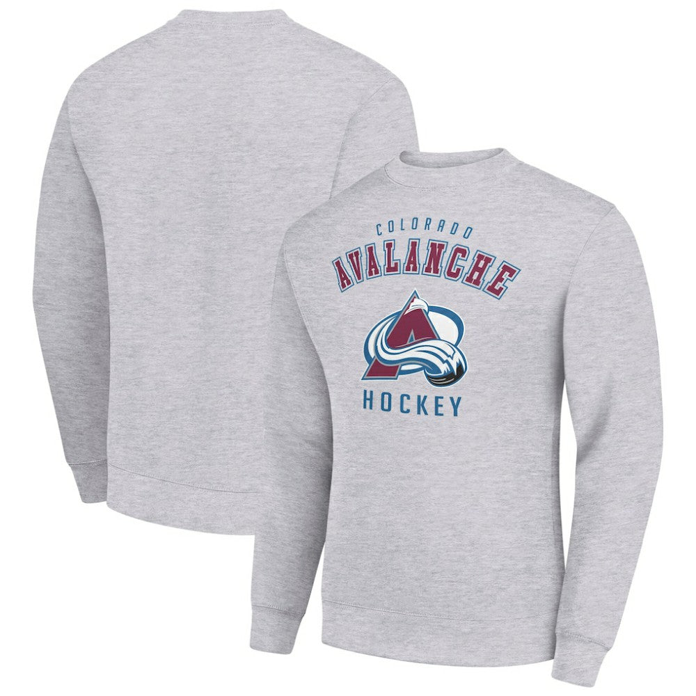 Colorado Avalanche Men's Starter Team Logo Fleece Pullover Sweatshirt - Heather Gray Sweatshirts