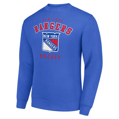 New York Rangers Men's Starter Team Logo Fleece Pullover Sweatshirt - Blue Sweatshirts