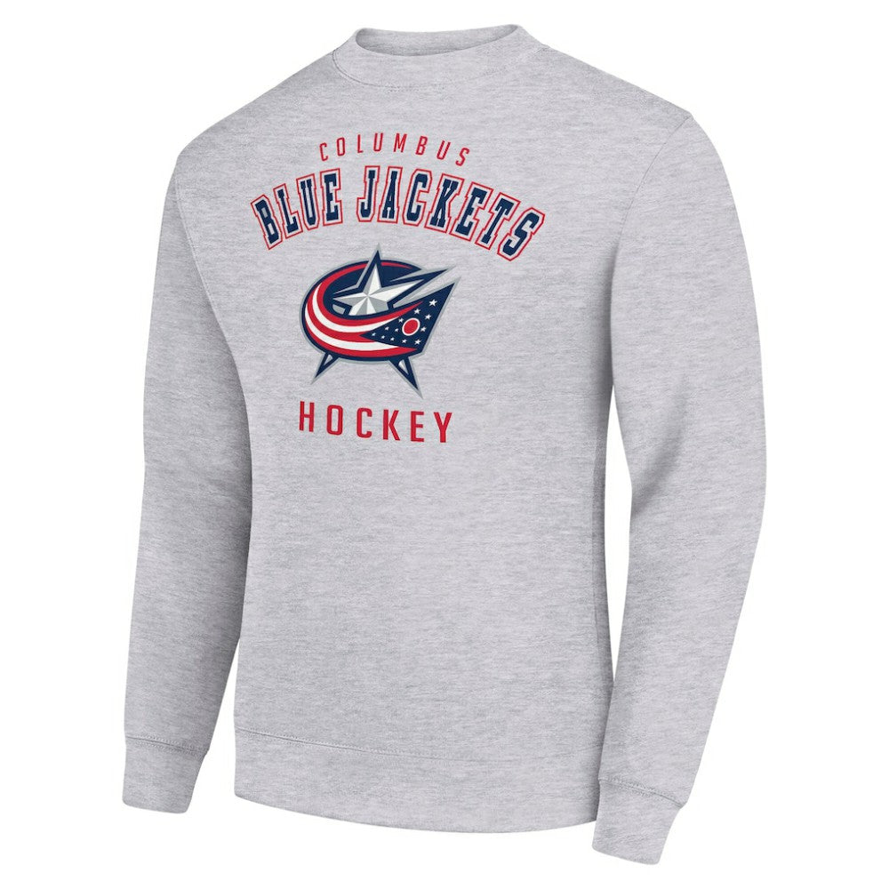 Columbus Blue Jackets Men's Starter Team Logo Fleece Pullover Sweatshirt - Heather Gray Sweatshirts