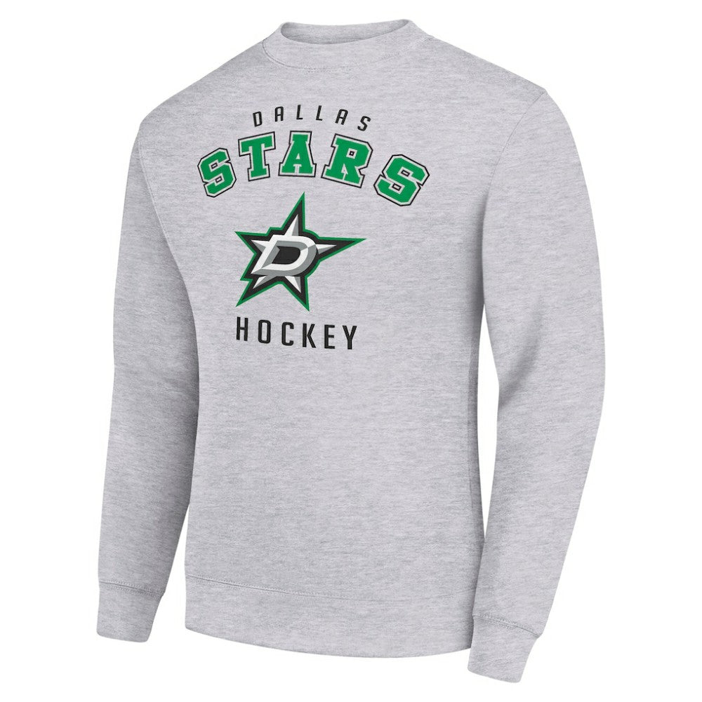 Dallas Stars Men's Starter Team Logo Fleece Pullover Sweatshirt - Heather Gray Sweatshirts