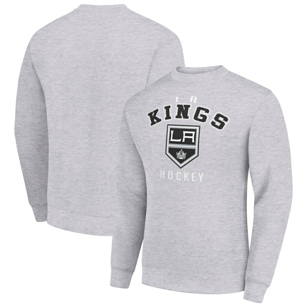 Los Angeles Kings Men's Starter Team Logo Fleece Pullover Sweatshirt - Heather Gray Sweatshirts