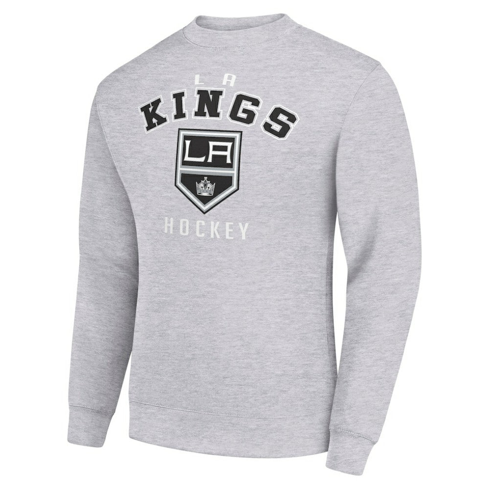 Los Angeles Kings Men's Starter Team Logo Fleece Pullover Sweatshirt - Heather Gray Sweatshirts