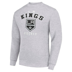 Los Angeles Kings Men's Starter Team Logo Fleece Pullover Sweatshirt - Heather Gray Sweatshirts