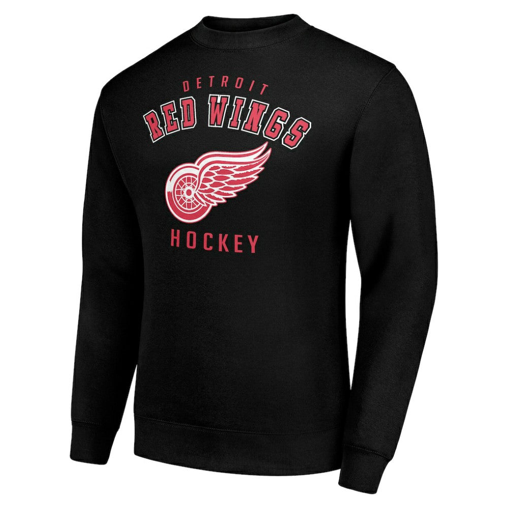Detroit Red Wings Men's Starter Team Logo Fleece Pullover Sweatshirt - Black Sweatshirts