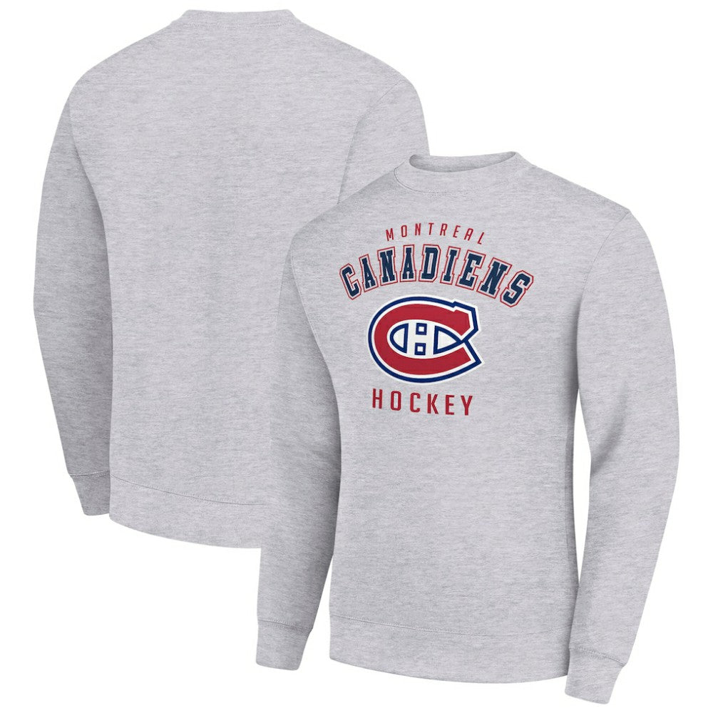 Montreal Canadiens Men's Starter Team Logo Fleece Pullover Sweatshirt - Heather Gray Sweatshirts