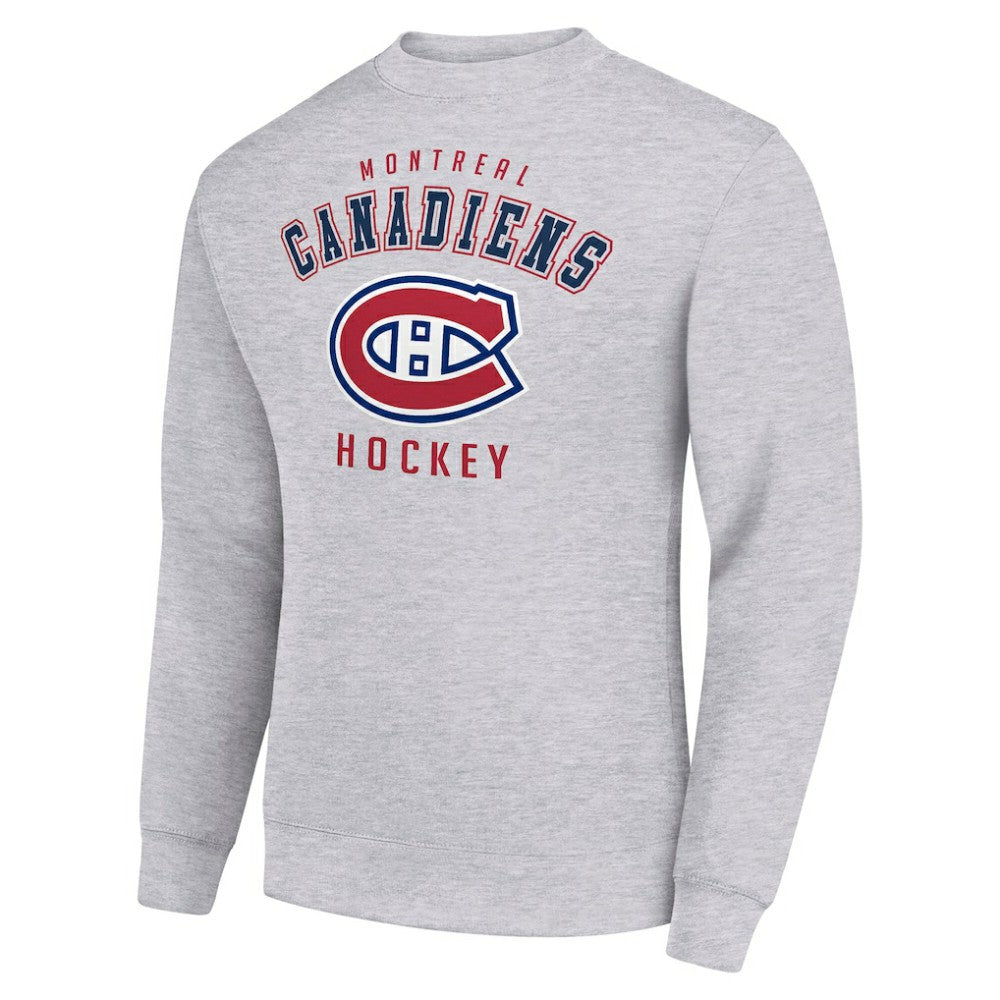 Montreal Canadiens Men's Starter Team Logo Fleece Pullover Sweatshirt - Heather Gray Sweatshirts