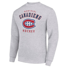 Montreal Canadiens Men's Starter Team Logo Fleece Pullover Sweatshirt - Heather Gray Sweatshirts