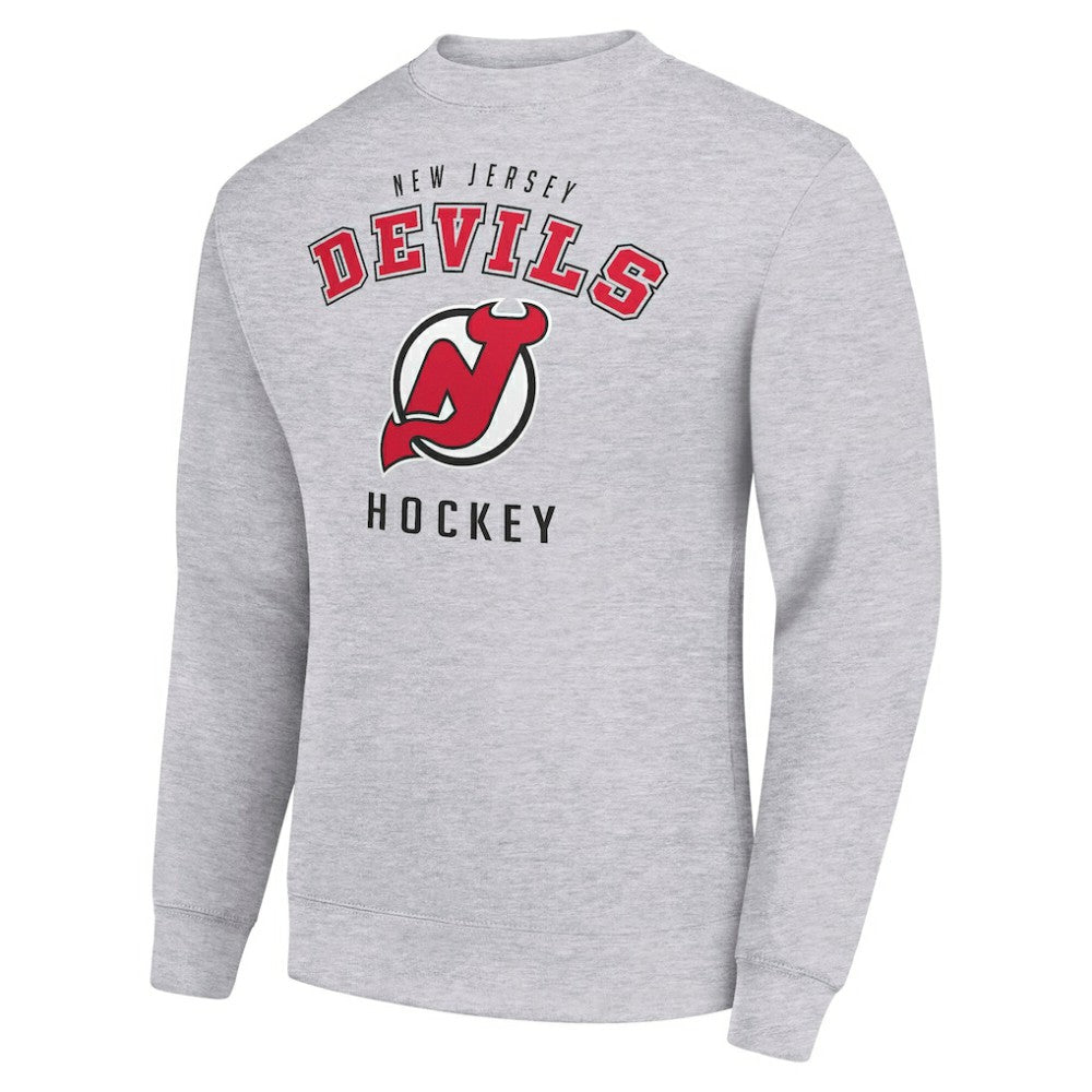 New Jersey Devils Men's Starter Team Logo Fleece Pullover Sweatshirt - Heather Gray Sweatshirts