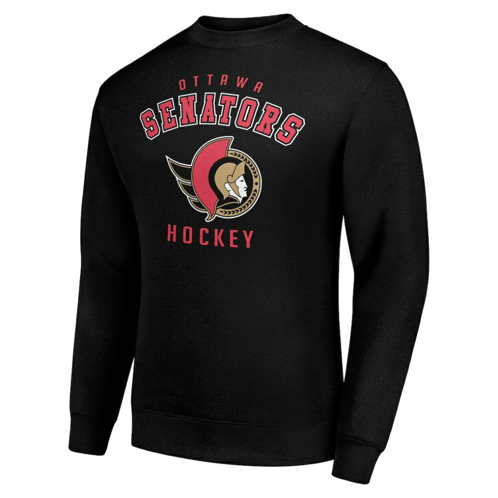 Ottawa Senators Men's Starter Team Logo Fleece Pullover Sweatshirt - Black Sweatshirts