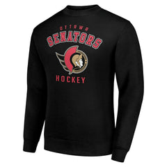 Ottawa Senators Men's Starter Team Logo Fleece Pullover Sweatshirt - Black Sweatshirts