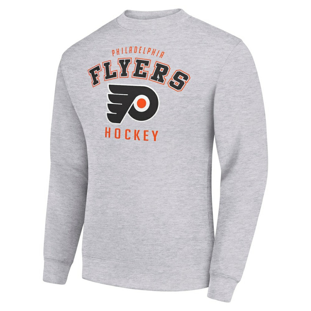 Philadelphia Flyers Men's Starter Team Logo Fleece Pullover Sweatshirt - Heather Gray Sweatshirts