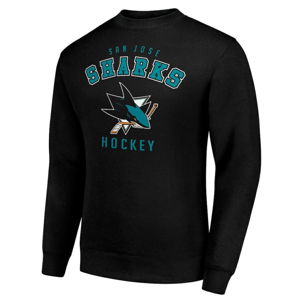 San Jose Sharks Men's Starter Team Logo Fleece Pullover Sweatshirt - Black Sweatshirts