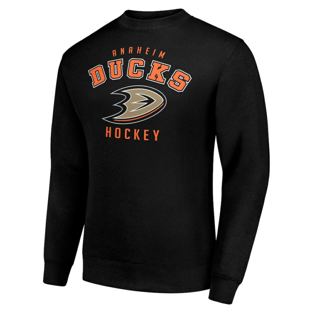 Anaheim Ducks Men's Starter Team Logo Fleece Pullover Sweatshirt - Black Sweatshirts