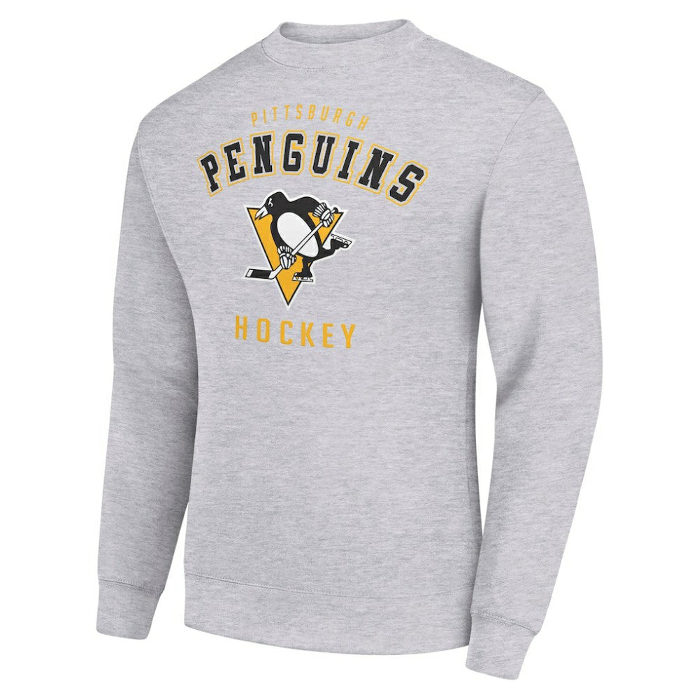 Pittsburgh Penguins Men's Starter Team Logo Fleece Pullover Sweatshirt - Heather Gray Sweatshirts
